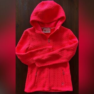 Spyder core women’s cable knit jacket full zip dark pink size medium